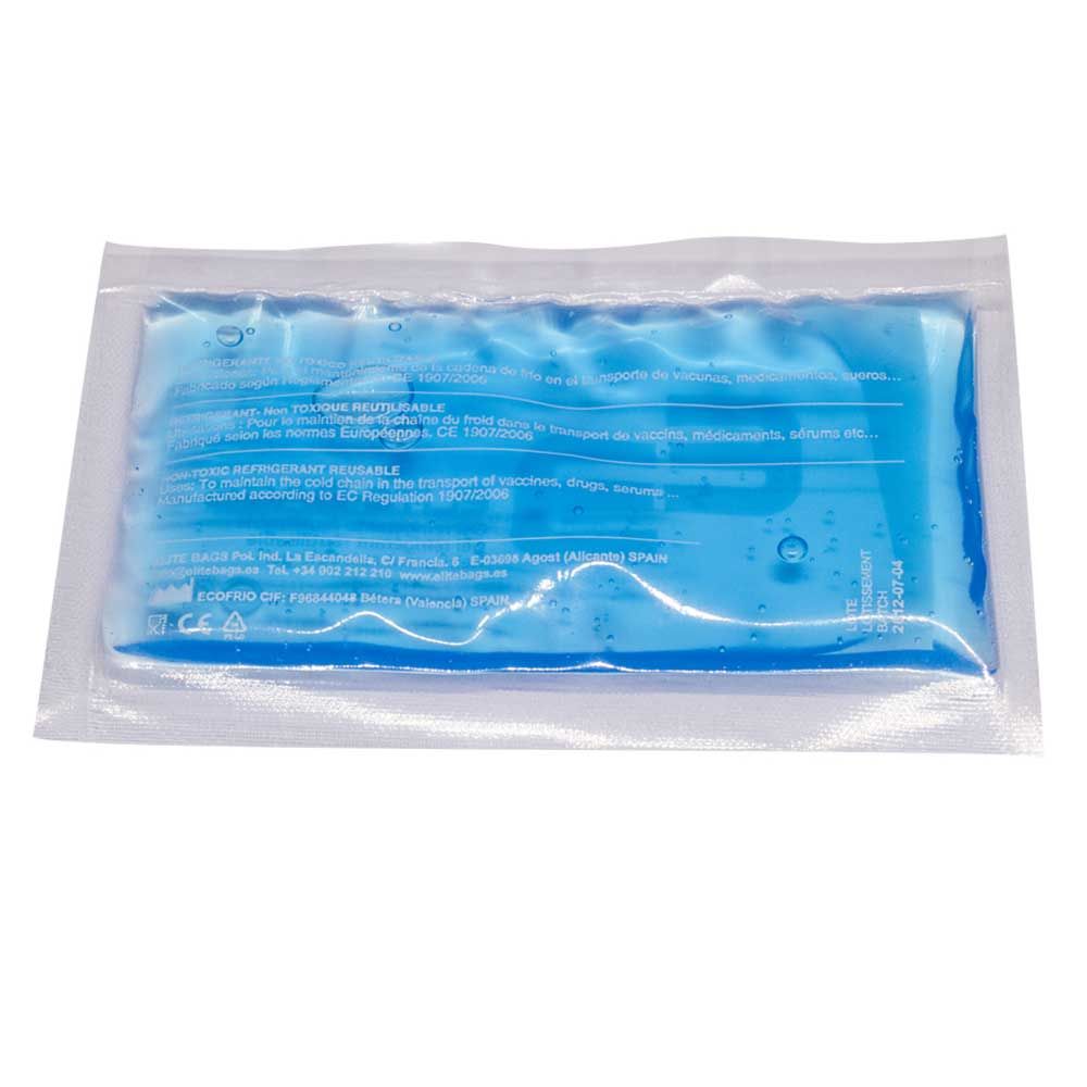 ELITE BAGS Kühlpack GEL Rückseite mit Aufdruck, im Folienbeutel, 15,5×10,5 cm