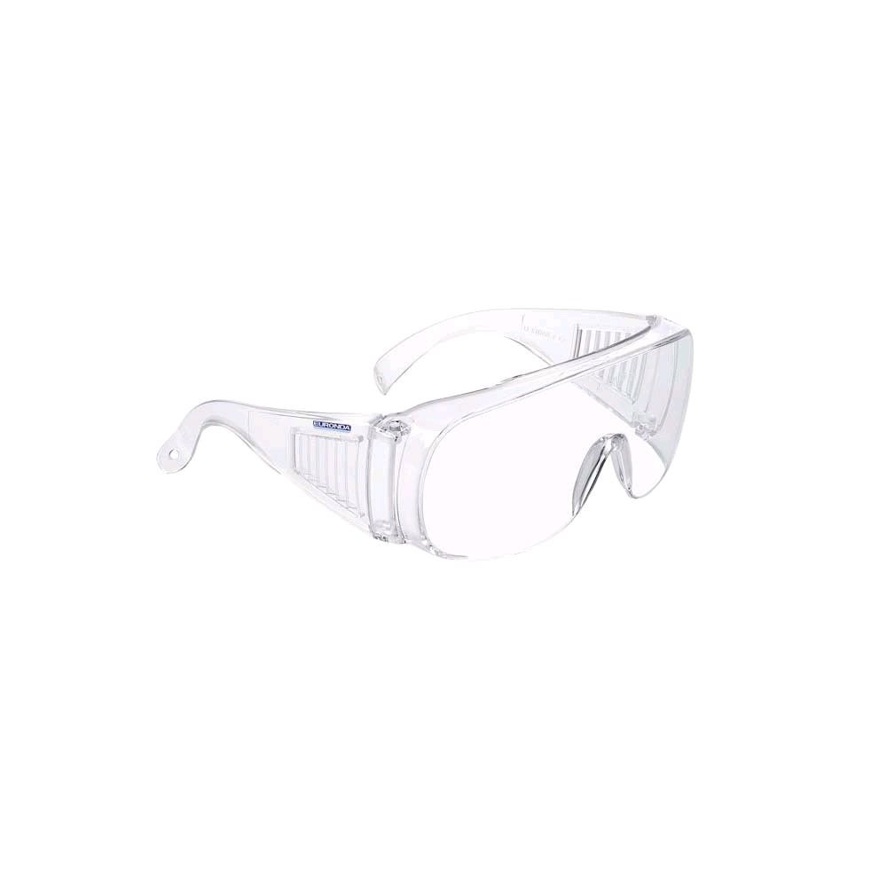 Euronda Monoart Schutzbrille Light für Brillenträger, transparente Schutzbrille mit Bügeln