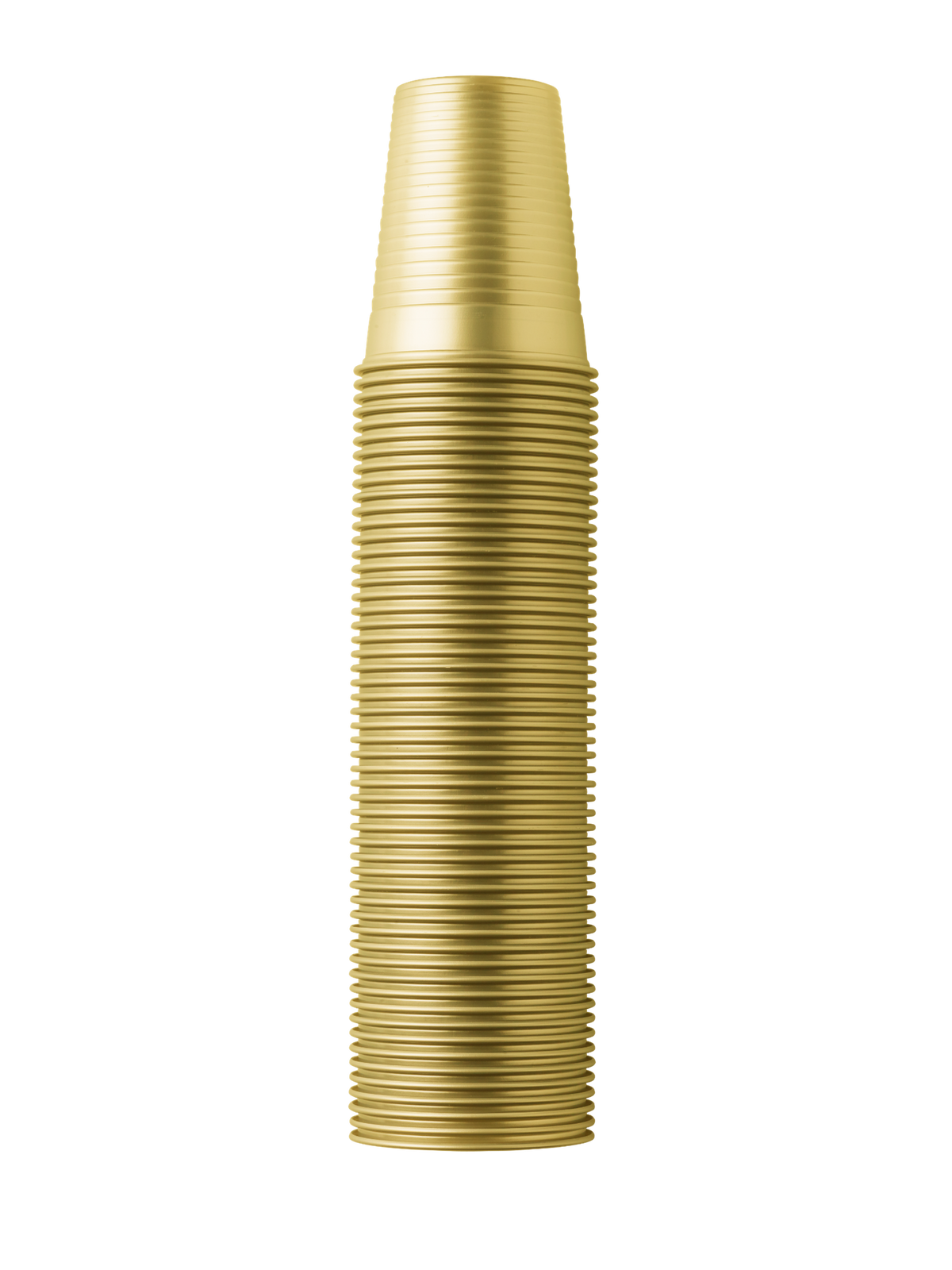 Goldfarbener Einweg-Spülbecher mit Rillen, 180 ml