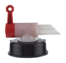 Auslaufhahn für 20-Liter-ISO-Kanister, rot/weiß mit schwarzem Einsatz und Hahnhebel