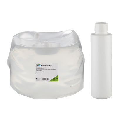 EPI-MED IPL-Kontaktgel 10 Liter im Beutel und weiße Spenderflasche