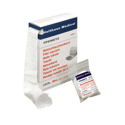 Holthaus Medical YPSINETZ weißer Netzverband, Rollenlänge 25 m, tubulärer Schlauch