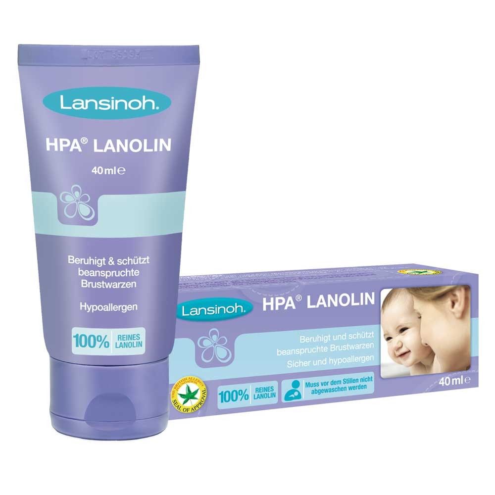 Set aus violetter 40-ml-Tube und 40-ml-Packung mit HPA Lanolin