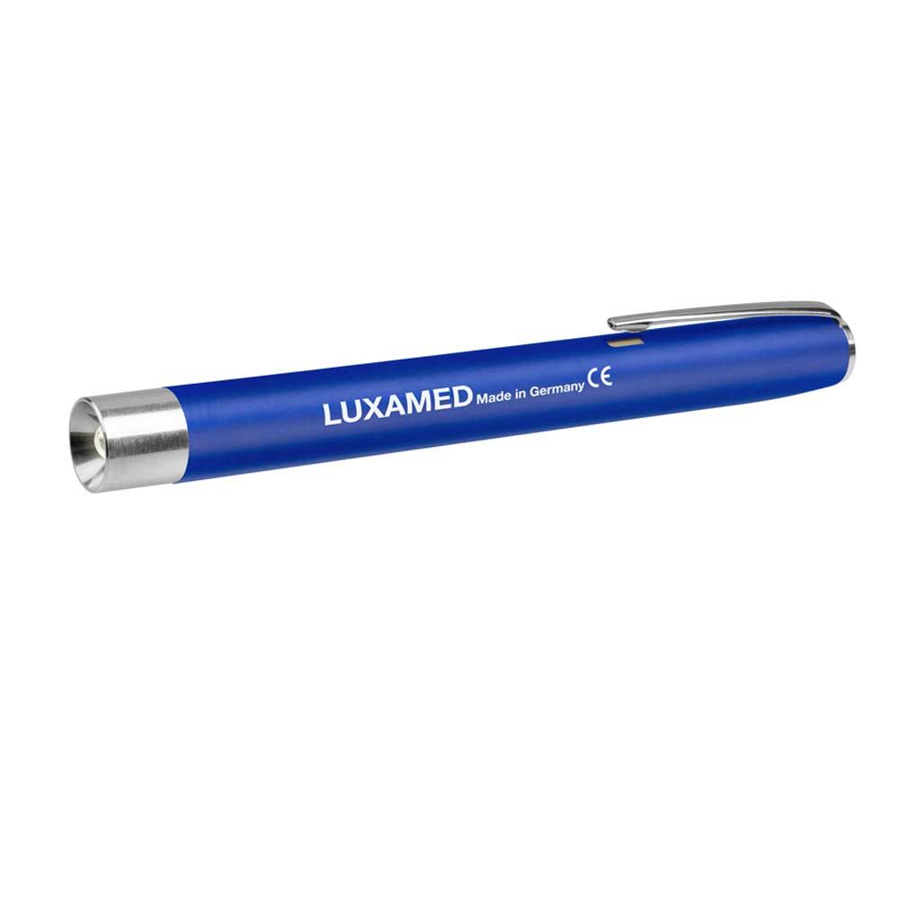LED-Diagnostikleuchte in Blau mit Metallspitze und Clip, zylindrisches ABS-Gehäuse