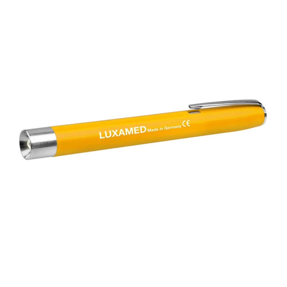 LED-Diagnostikleuchte in Gelb mit Metallspitze und Clip, zylindrisches ABS-Gehäuse