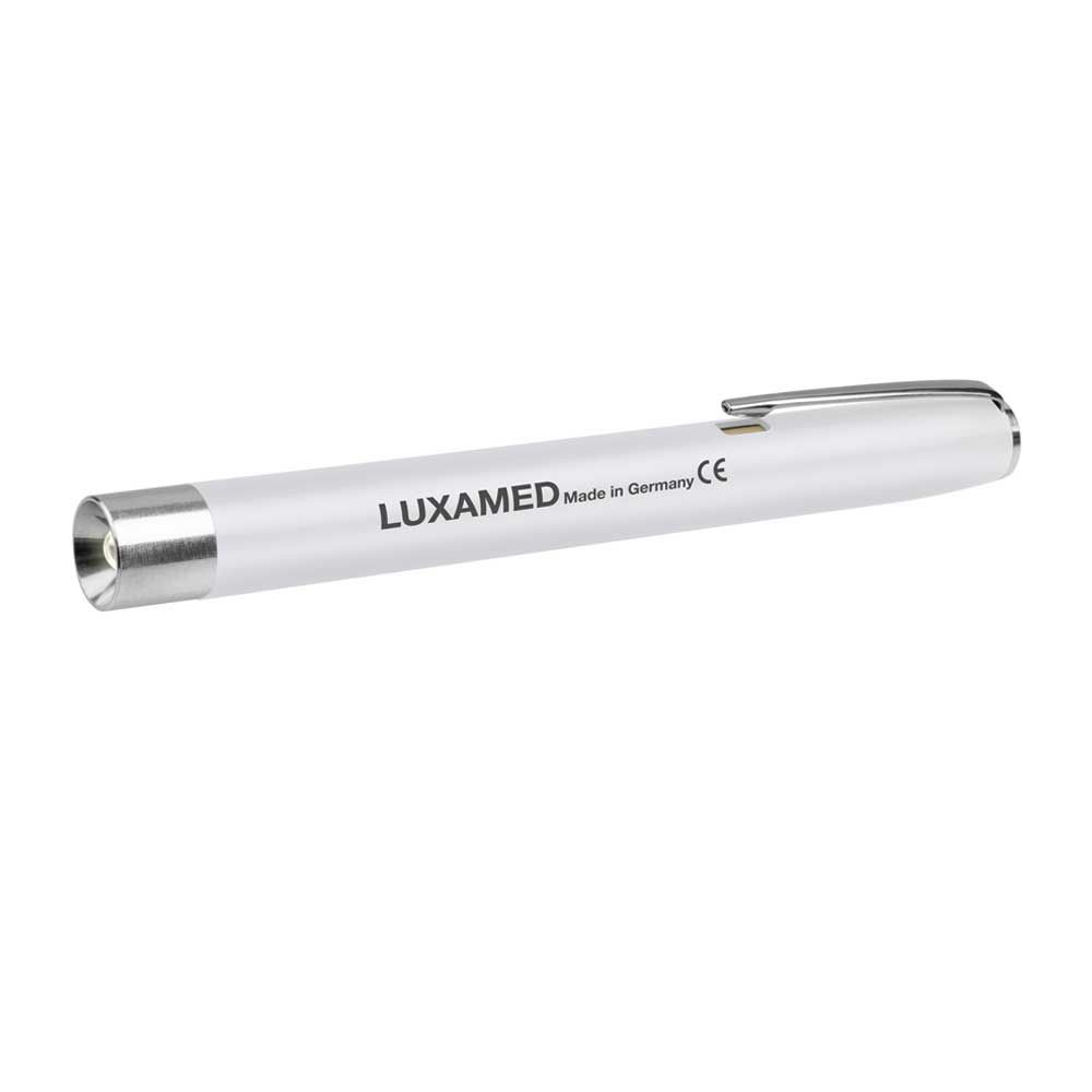 LED-Diagnostikleuchte in Weiß mit Metallspitze und Clip, zylindrisches ABS-Gehäuse