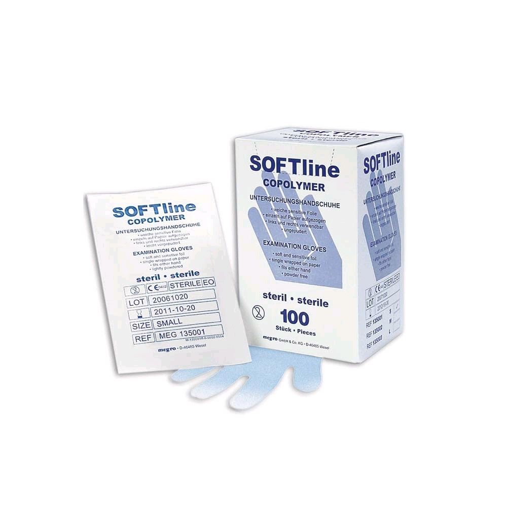 Sterile SOFTline Copolymer-Handschuhe in Packung, 100 Stück