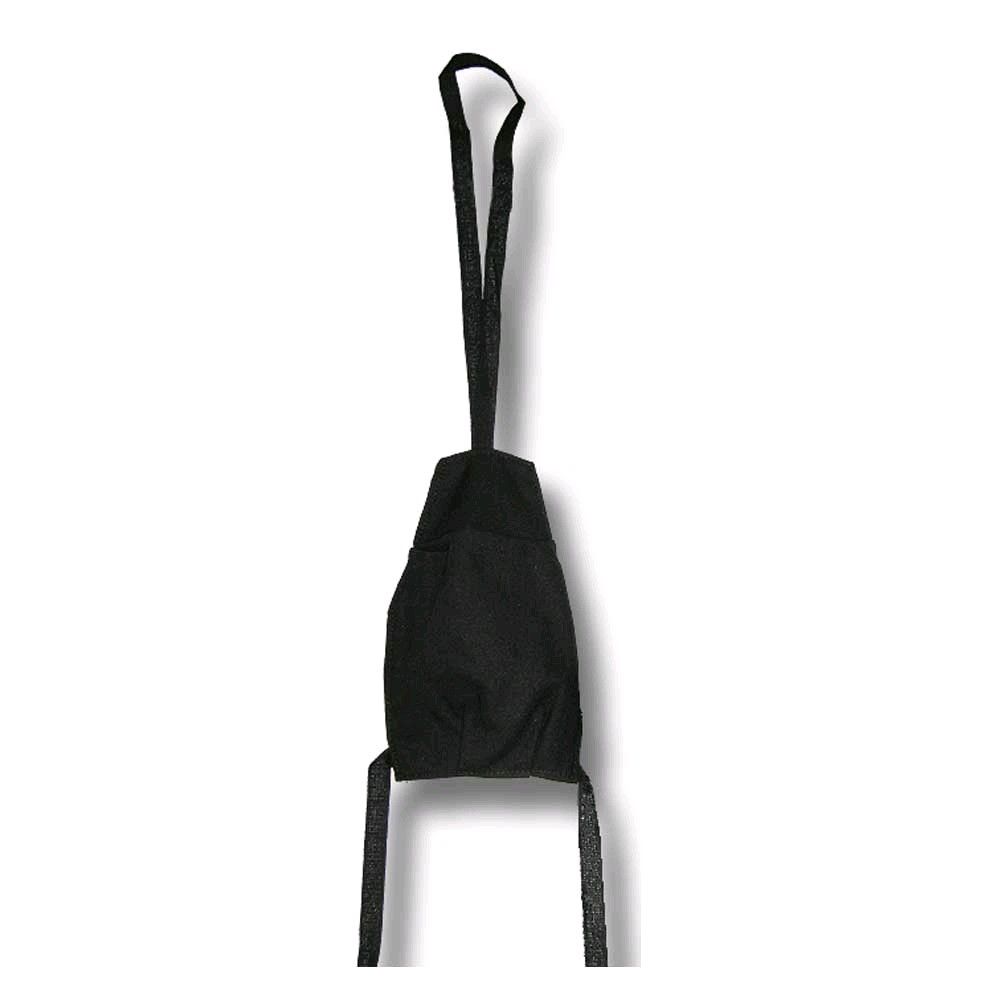 Schwarze Ohrenbinde mit langem Bindeband und dreieckigem Pad