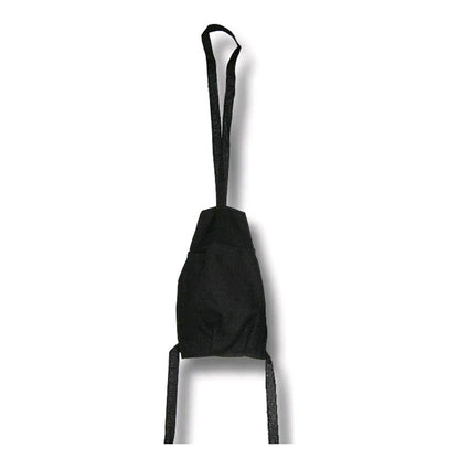 Schwarze Ohrenbinde mit langem Bindeband und dreieckigem Pad