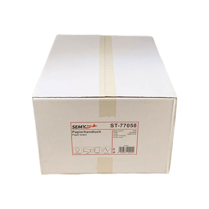 Verpackte Papierhandtücher Karton mit Aufdruck und Artikelnummer ST-77058