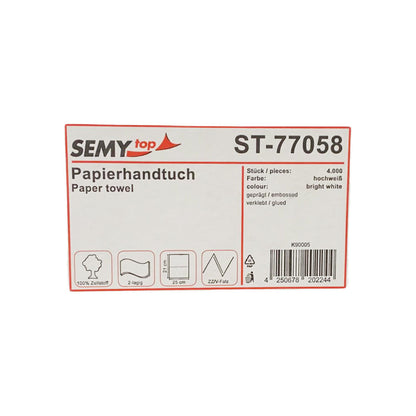 SEMY top Papierhandtuch Etikett ST-77058, 4.000 Stück, weiß