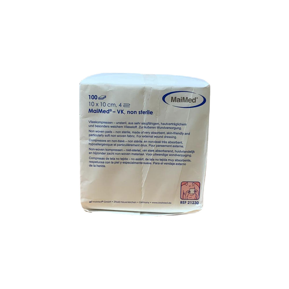 4-fach Vlieskompressen 10×10 cm, unsteril, weiß, verpackt