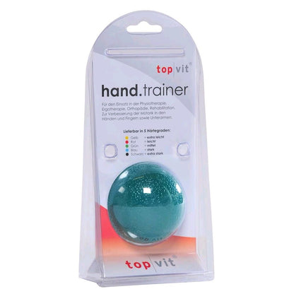 Handtrainer-Kugel in grüner Ausführung in Blisterverpackung von top vit®