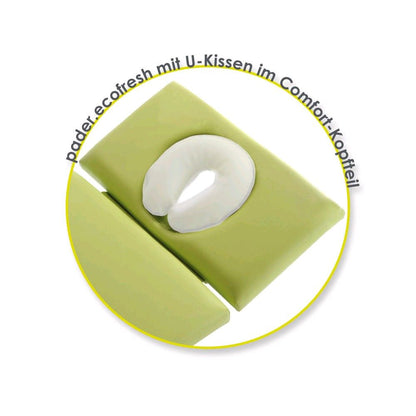Pader ecofresh Comfort-Kopfteil (3-teilig) mit U-Kissen, lindgrün gepolstert