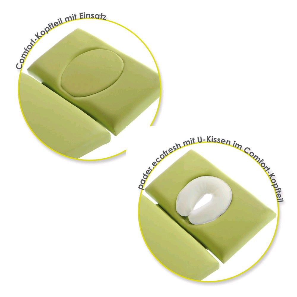 Pader eco fresh Kopfteil, U-Kissen im Comfort-Design, Armauflagen, hellgrün