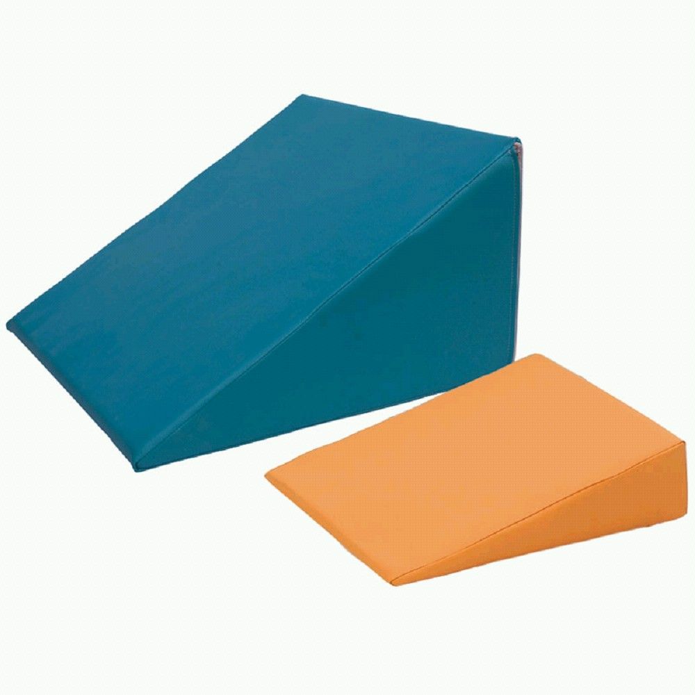 Keilkissen-Set, Lagerungskissen: blaues und orangefarbenes Keil-Dreieckkissen
