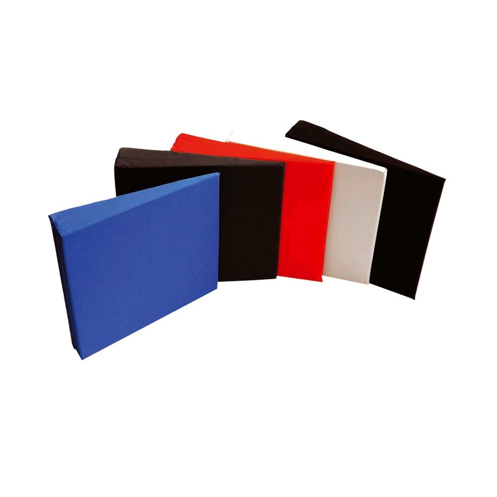 Keilförmiges Sitzkissen mit Stoffbezug, keilförmige Polster in Blau, Rot, Weiß und Schwarz