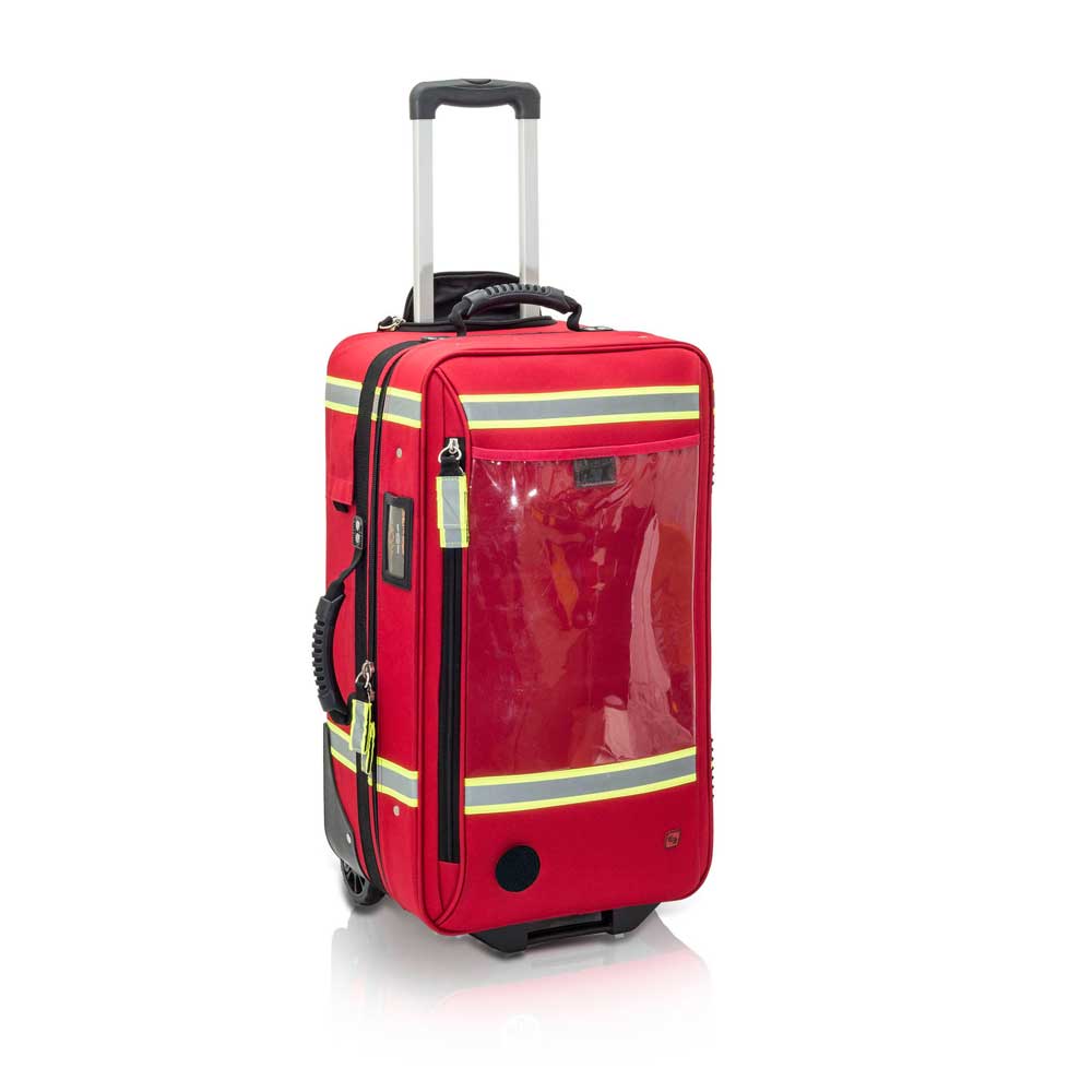 Trolley-Beatmungstasche ELITE BAGS Emerair´s, rot, mit ausziehbarem Griff und Rollen