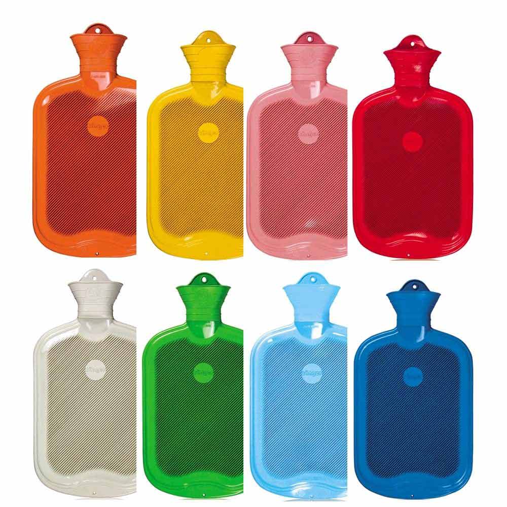 Gummi-Wärmflasche mit Lamellen, 2 l, verschiedene Farben (mehrere Motive)