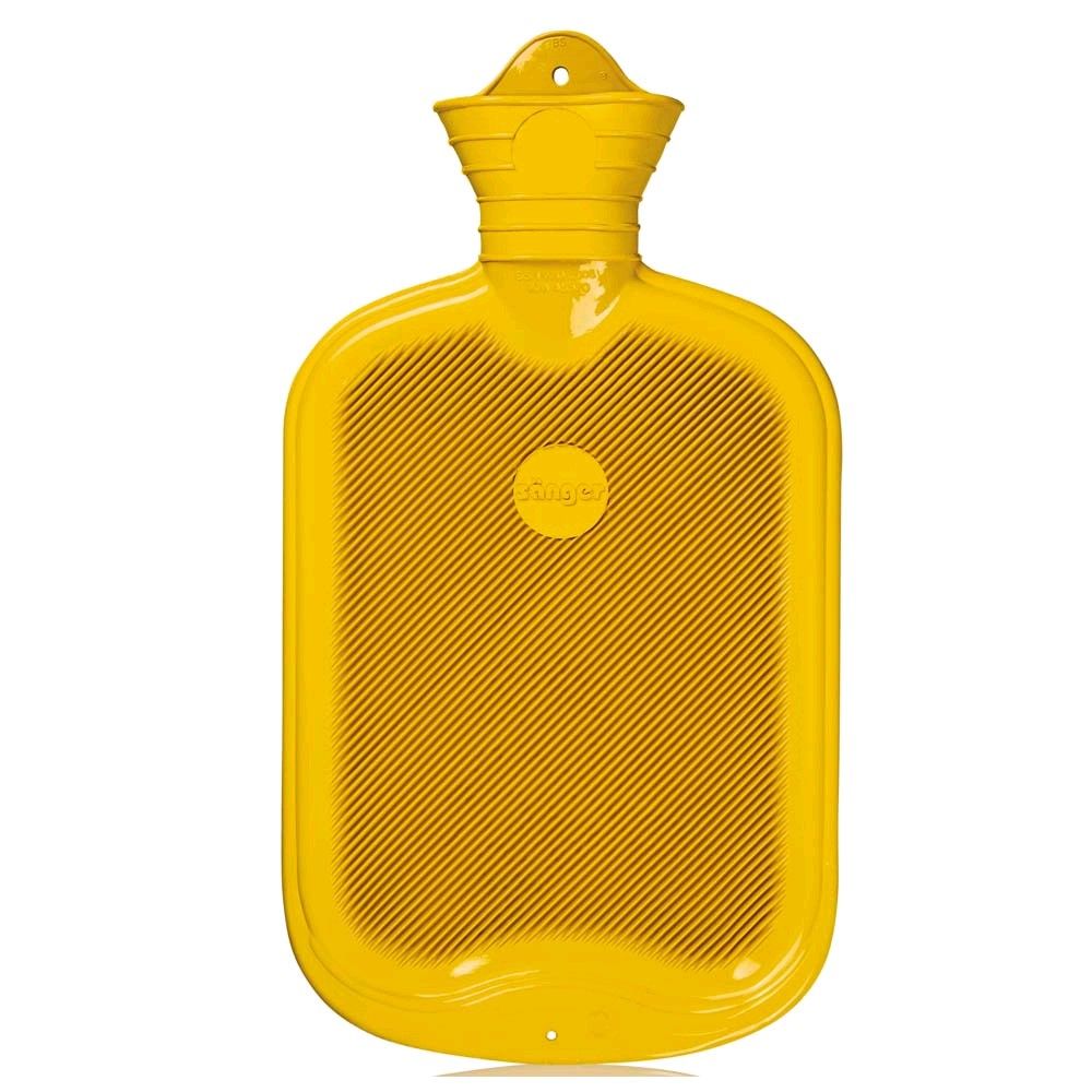 Gummi-Wärmflasche mit Lamellen, 2 l, gelb