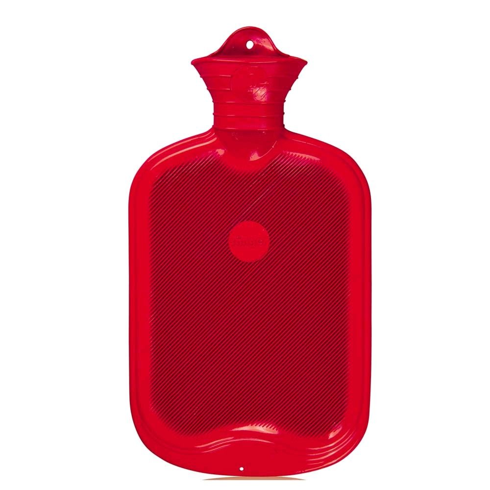 Gummi-Wärmflasche mit Lamellen, 2 l, rot