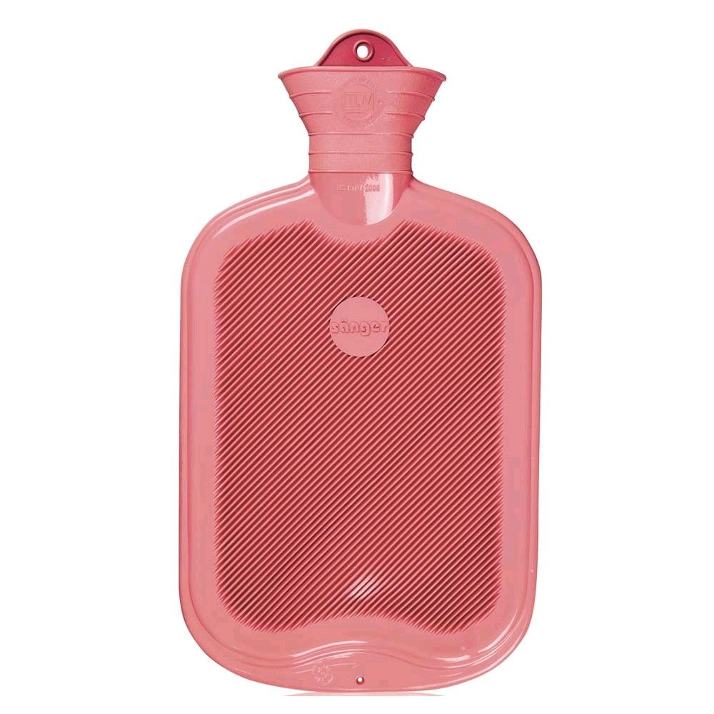 Sänger Wärmflasche aus Gummi, rosa, mit Lamellen