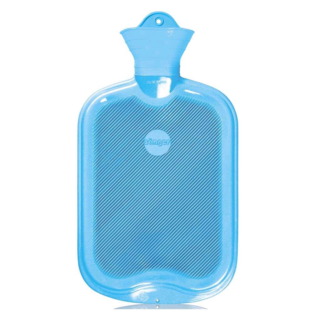 Gummi-Wärmflasche mit Lamellen, 2 l, hellblau