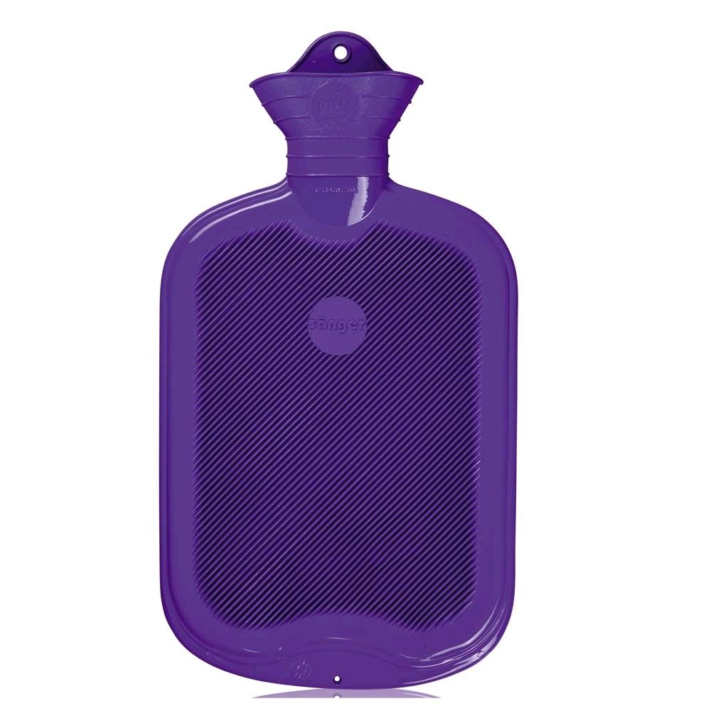 Gummi-Wärmflasche mit Lamellen, 2 l, violett