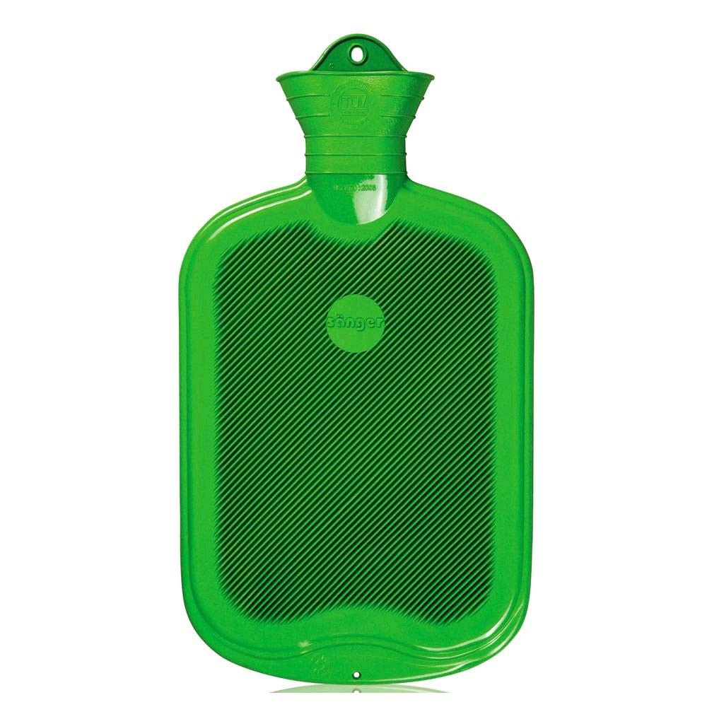 Gummi-Wärmflasche mit Lamellen, 2 l, grün