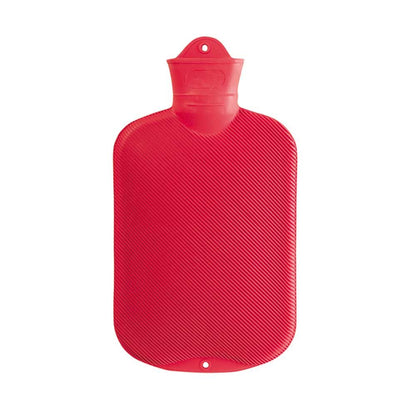 Wärmflasche mit Verschlusslasche, gerippt, rot