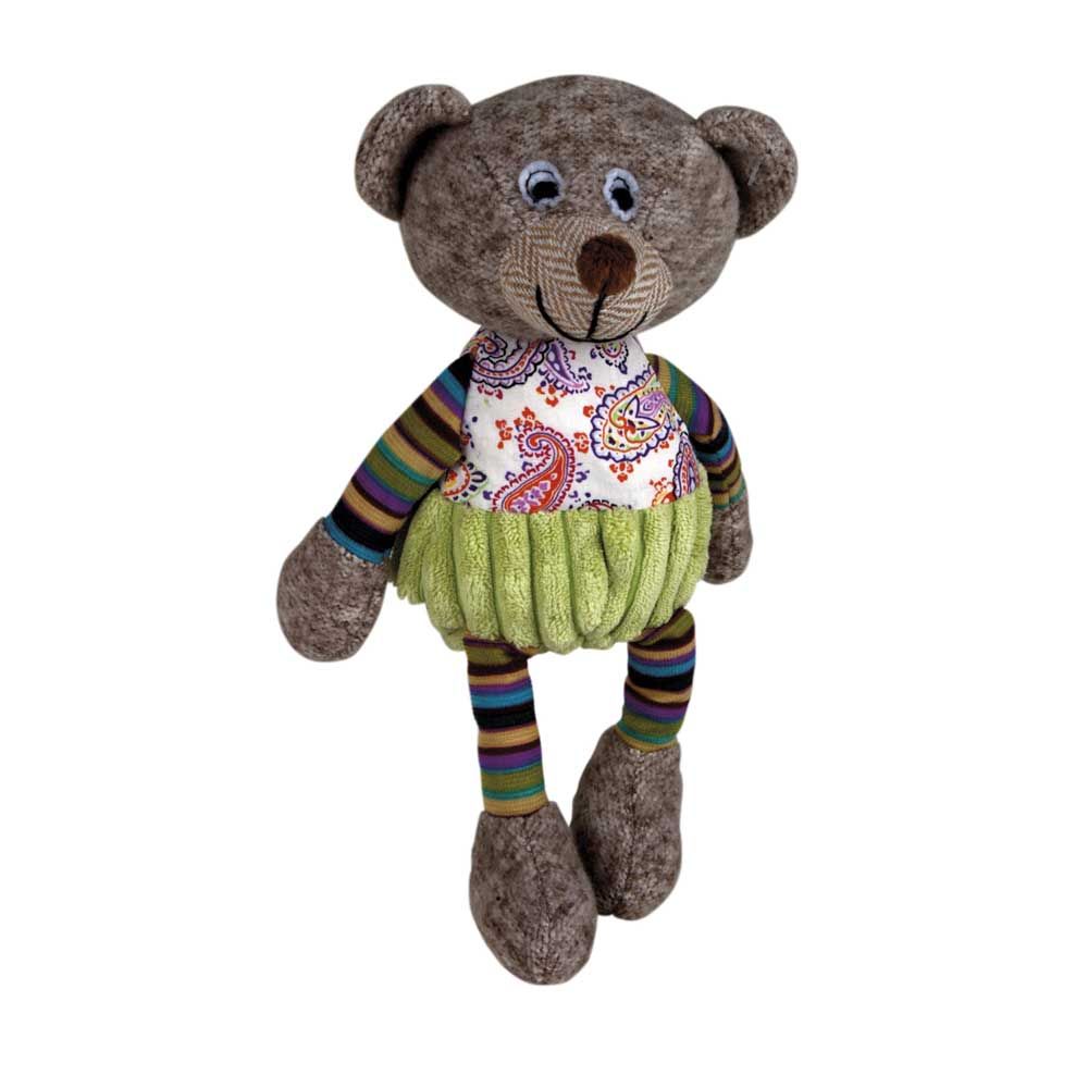 Kirschkernkissen mit Tierbezug als Bär, weiches Stofftier mit Kleidchen