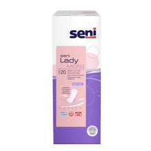 Seni Lady Inkontinenzeinlagen, Micro Packung mit seni Logo und Größenangabe „20“.