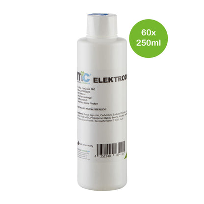 Leitfähiges Elektrodengel-Flasche mit weißem Deckel, Hinweis 60×250 ml