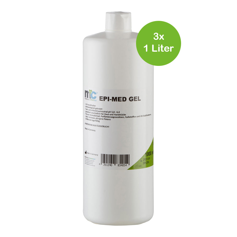 EPI-MED Kontaktgel, 3×1 Liter, weiße Flasche mit Dosierkappe