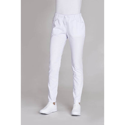 Leiber Damenhose weiß, Knopf am Bund, 2 Gesäßtaschen