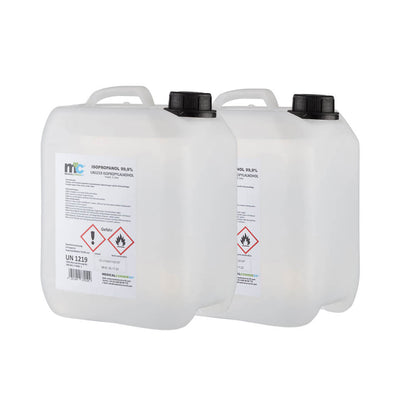 Isopropanol 99,9 % in mehreren Kunststoffkanistern mit schwarzen Verschlüssen
