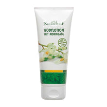 Bodylotion-Tube Kräuterhof® mit Moringaöl, weißes Etikett, Standboden, 200 ml