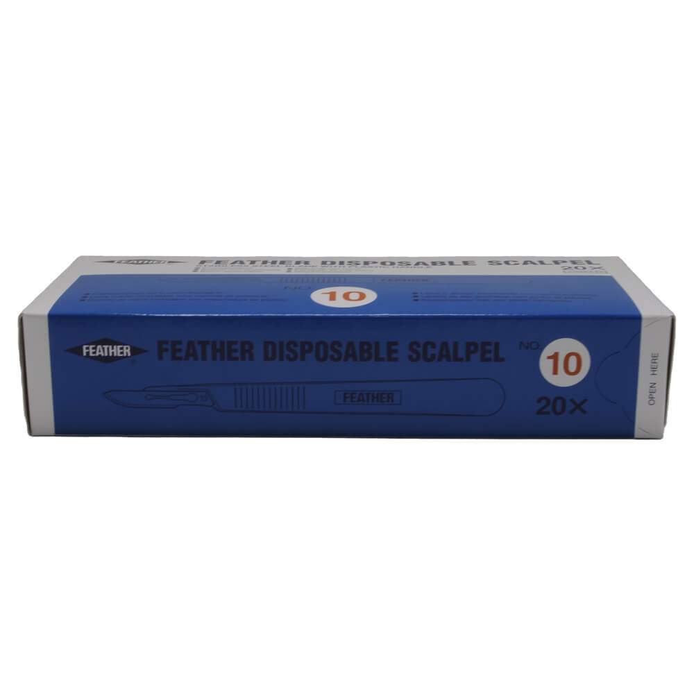 Feather Einmal-Skalpellpackung, 20 Stück, Größe 10