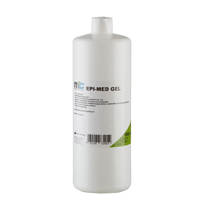 IPL-Kontaktgel EPI-MED GEL, Flasche mit Rückseitenaufdruck und weißem Verschluss