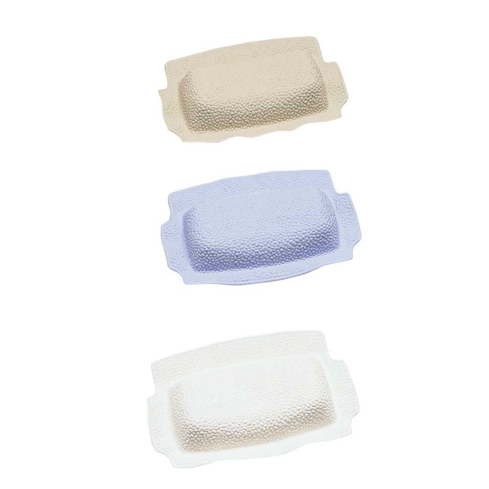 Kopfpolster für Badewanne aus TPE, latexfrei, in Weiß, Blau und Beige