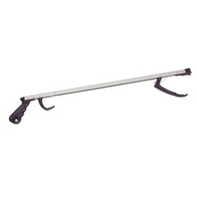 Greifhilfe aus Aluminium mit langem Stab und Haken am linken Griff