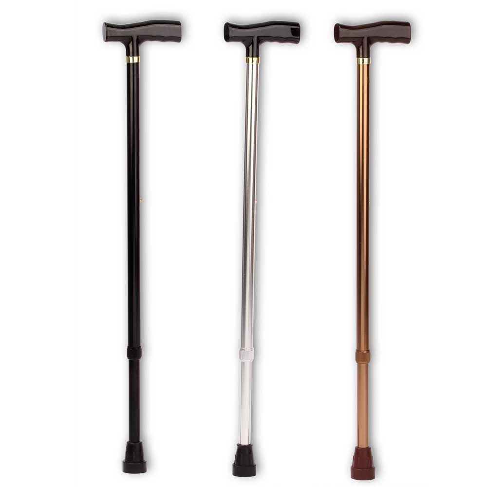 Behrend Aluminium-Gehstock mit Komfortgriff, verstellbar: schwarz, silber, bronze
