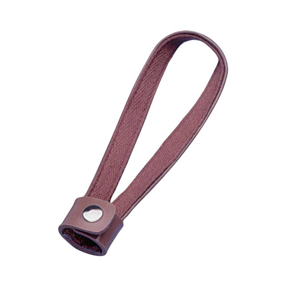 Stockschlaufe aus weinrotem Kunstleder mit rundem Metallknopf