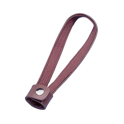 Stockschlaufe aus weinrotem Kunstleder mit rundem Metallknopf