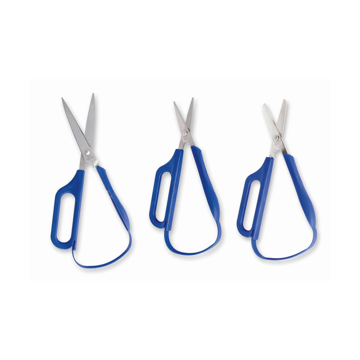 Sundo EASI-GRIP Schere mit Fingerloch, blaue Bügel und Stahlschneiden