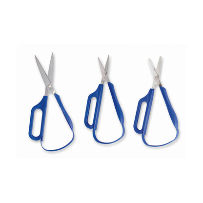 Sundo EASI-GRIP Schere mit Fingerloch, blaue Bügel und Stahlschneiden