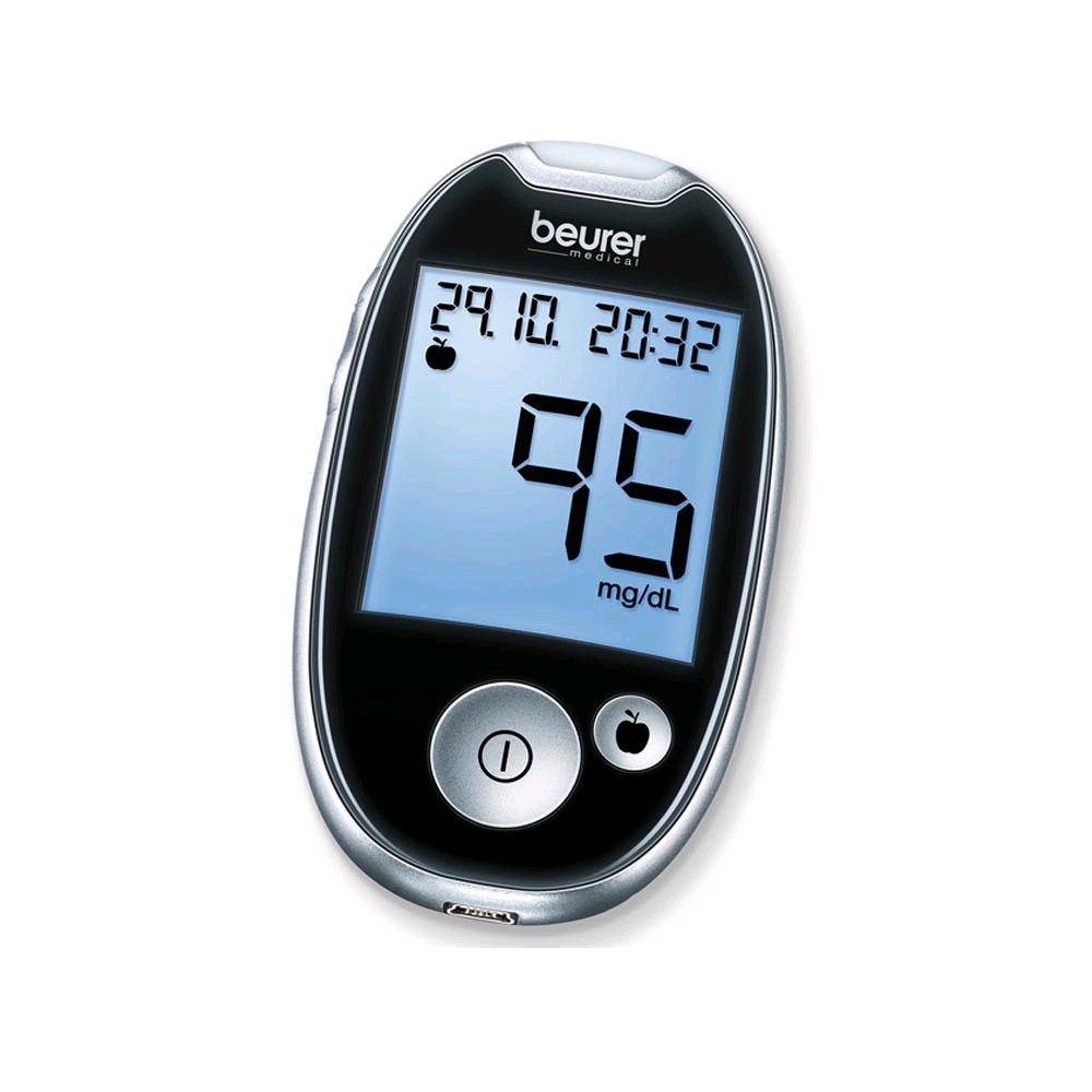 Blutzuckermessgerät GL44 schwarz mit Display 89 mg/dl und zwei Tasten