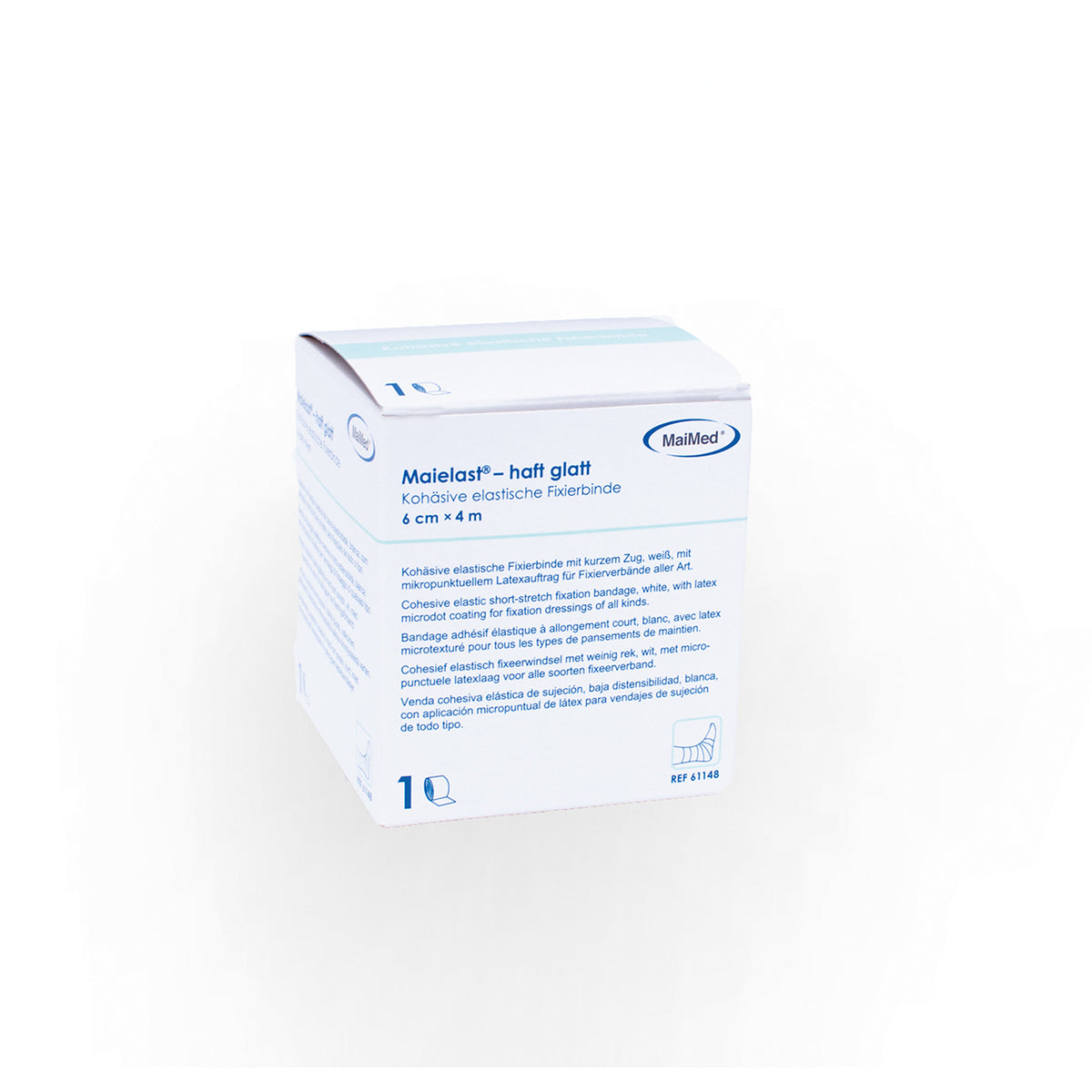 Elastische Fixerbinde in Verpackung, haftend und glatt, 6 cm x 4 m