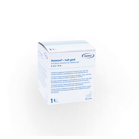 Elastische Fixerbinde in Verpackung, haftend und glatt, 6 cm x 4 m