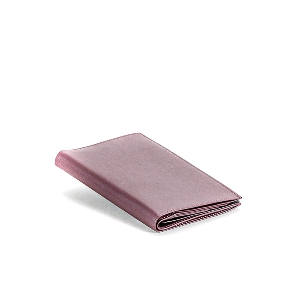 Dürasol Brief-/Rezepttasche aus Kalbleder (rosa-bordeaux), geschlossen, seitlich